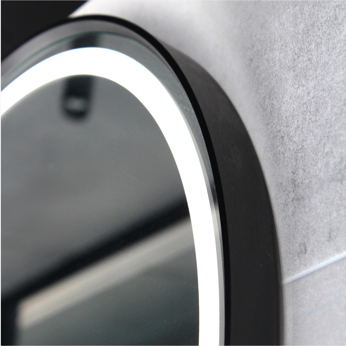 Matte Black Oval Framed LED Mirror - 500x1000mm (MBK-OL50100)