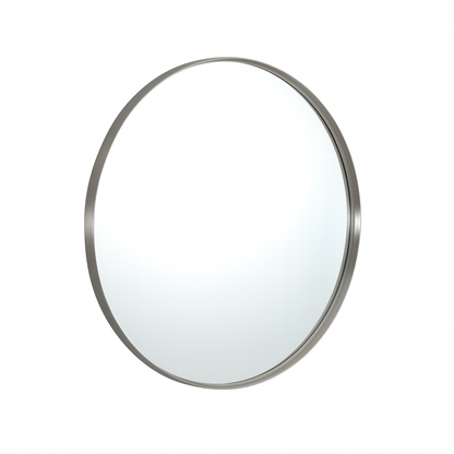 600mm Luna Aluminum Framed Mirror - Brushed Nickel