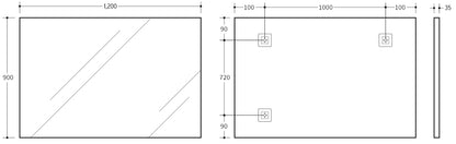 1200mm Qubist Framed Square Mirror
 - Matte Black