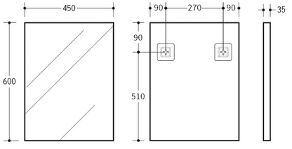 450mm Qubist Framed Square Mirror
 - Matte Black