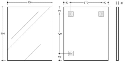 900mm Qubist Framed Square Mirror
 - Matte Black
