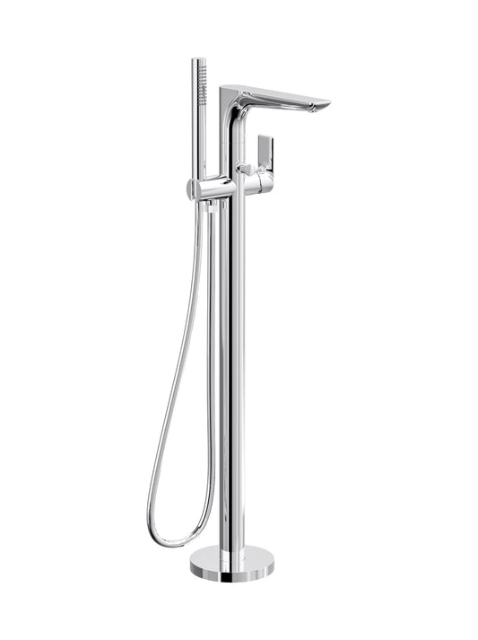 Kyah Freestanding Bath Filler with Hand Shower - Chrome