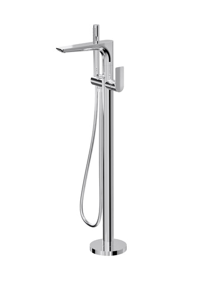 Kyah Freestanding Bath Filler with Hand Shower - Chrome
