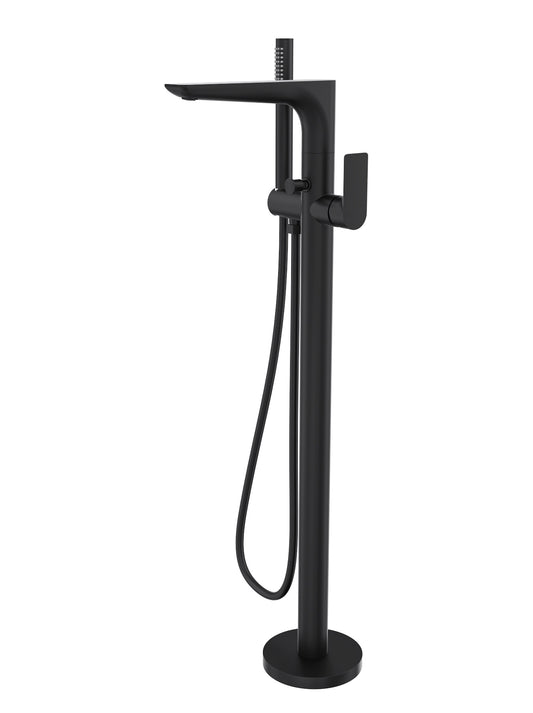 Kyah Freestanding Bath Filler with Hand Shower - Matte Black