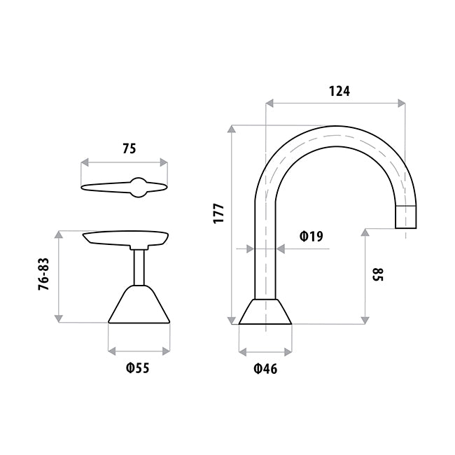 KIRRA LEVER Basin Set With Swivel Spout - Chrome