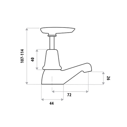 KIRRA LEVER Pillar Cocks,  pair - Chrome