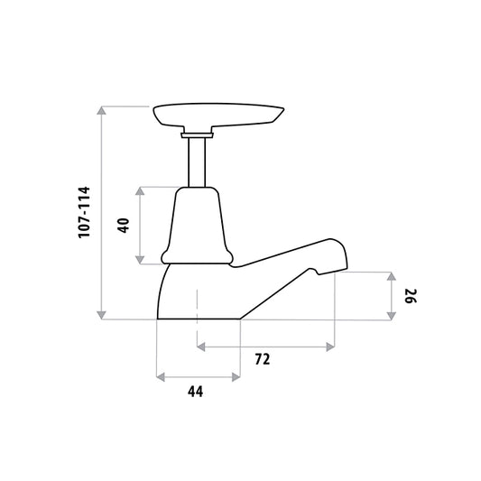 KIRRA LEVER Pillar Cocks,  pair - Chrome
