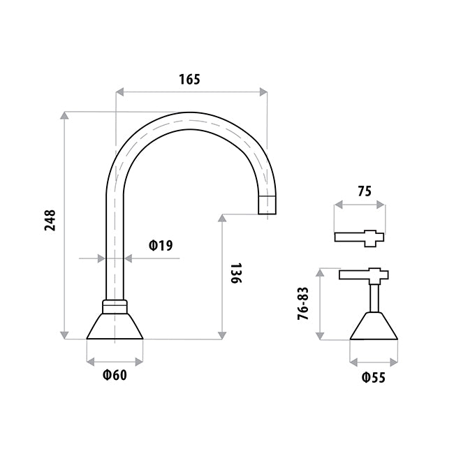 KIRRA PLUS LEVER Hob Sink Set - Chrome