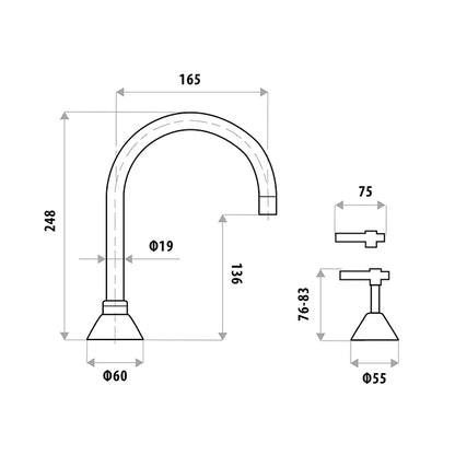 KIRRA PLUS LEVER Hob Sink Set - Chrome