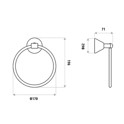 Kirra Towel Ring  - Chrome