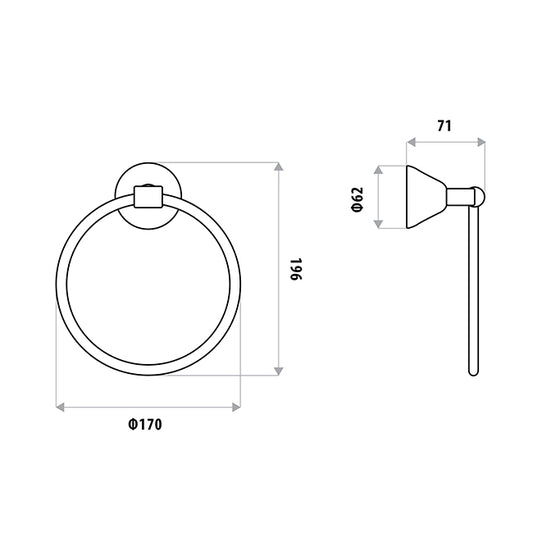 Kirra Towel Ring  - Chrome