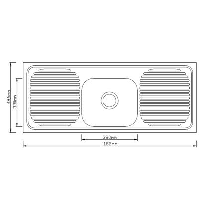 1180mm PVC Kitchenette Cabinet with Stainless Steel Sink - Gloss White
