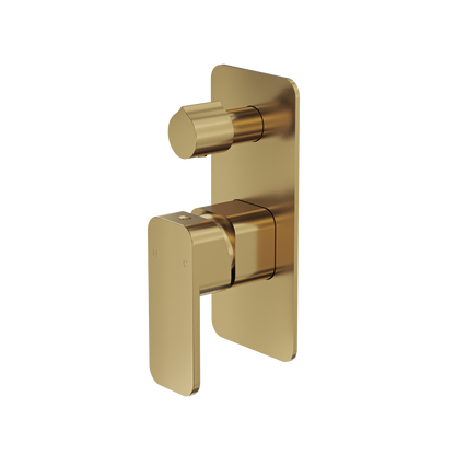 Zia Wall Mixer with Divertor - Brushed Brass