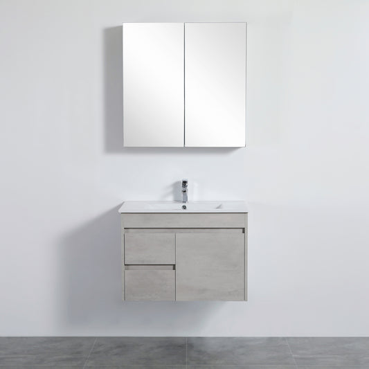 750mmx750mm Evie Shaving Cabinet - Concrete Grey