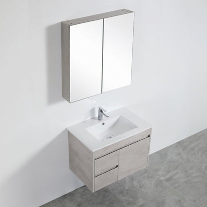 750mmx750mm Evie Shaving Cabinet - Concrete Grey