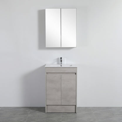 600mmx750mm Evie Shaving Cabinet - Concrete Grey