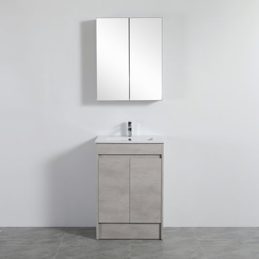 600mmx750mm Evie Shaving Cabinet - Concrete Grey