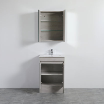 600mmx750mm Evie Shaving Cabinet - Concrete Grey