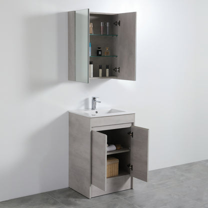 600mmx750mm Evie Shaving Cabinet - Concrete Grey