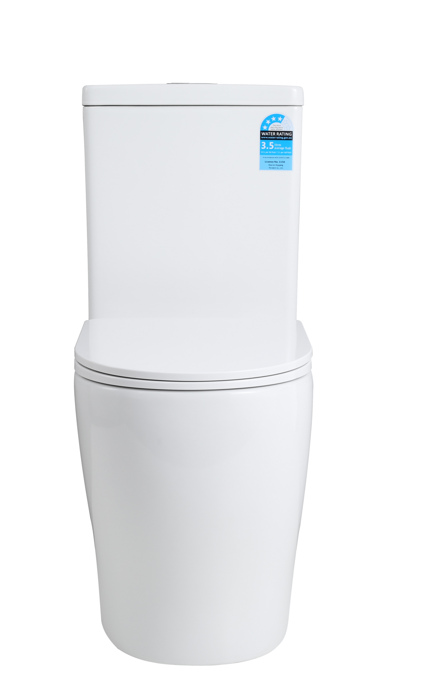 Zeus Tornado Rimless Back-to-Wall Toilet Suite - Gloss White