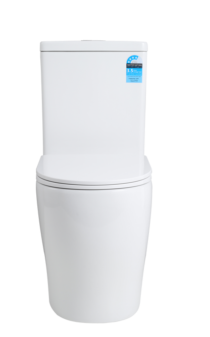 Zeus Tornado Rimless Back-to-Wall Toilet Suite - Gloss White