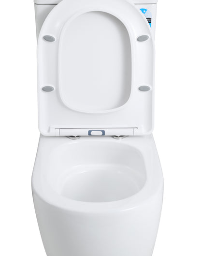 Zeus Tornado Rimless Back-to-Wall Toilet Suite - Gloss White