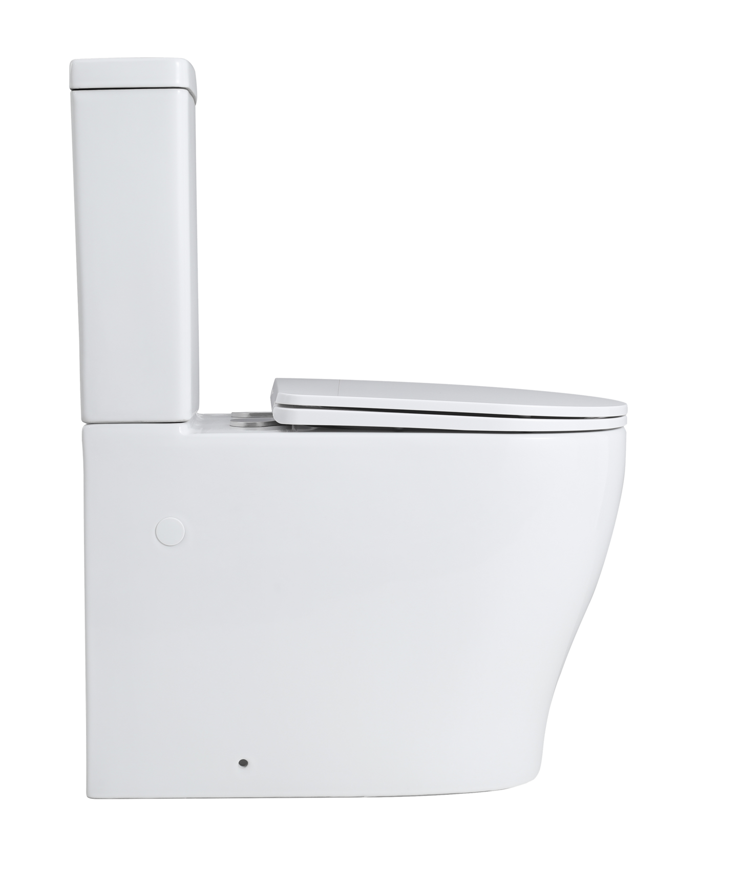 Zeus Tornado Rimless Back-to-Wall Toilet Suite - Gloss White
