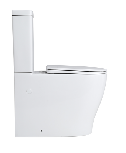 Zeus Tornado Rimless Back-to-Wall Toilet Suite - Gloss White
