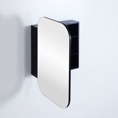 600mmx900mm Olivia Rectangular Shaving Cabinet - Matte Black