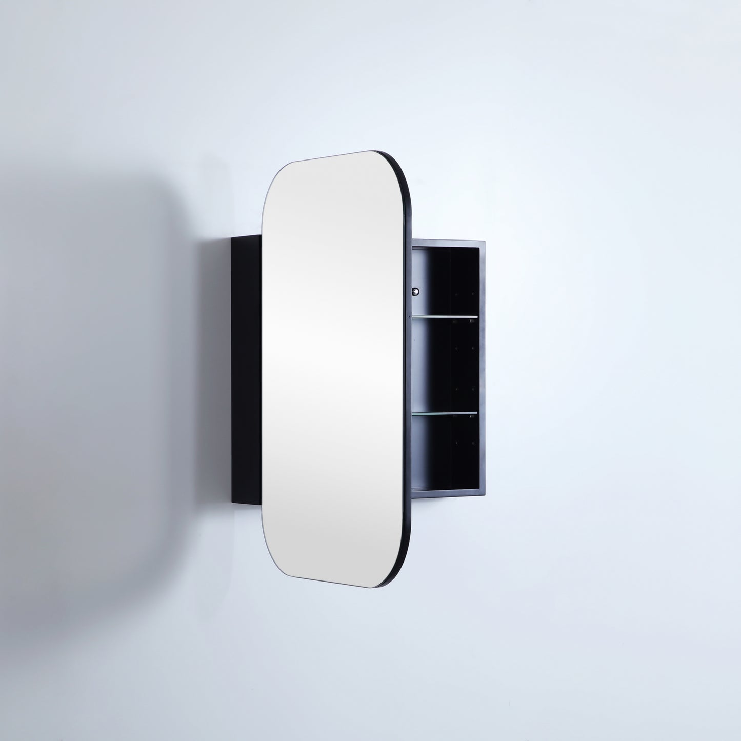 600mmx900mm Olivia Rectangular Shaving Cabinet - Matte Black