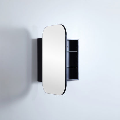 600mmx900mm Olivia Rectangular Shaving Cabinet - Matte Black