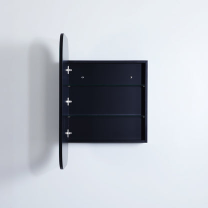 600mmx900mm Olivia Rectangular Shaving Cabinet - Matte Black
