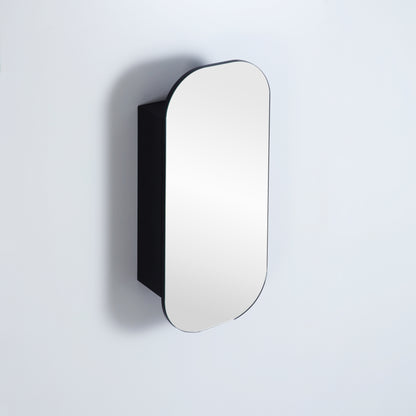 400mmx900mm Olivia Rectangular Shaving Cabinet - Matte Black