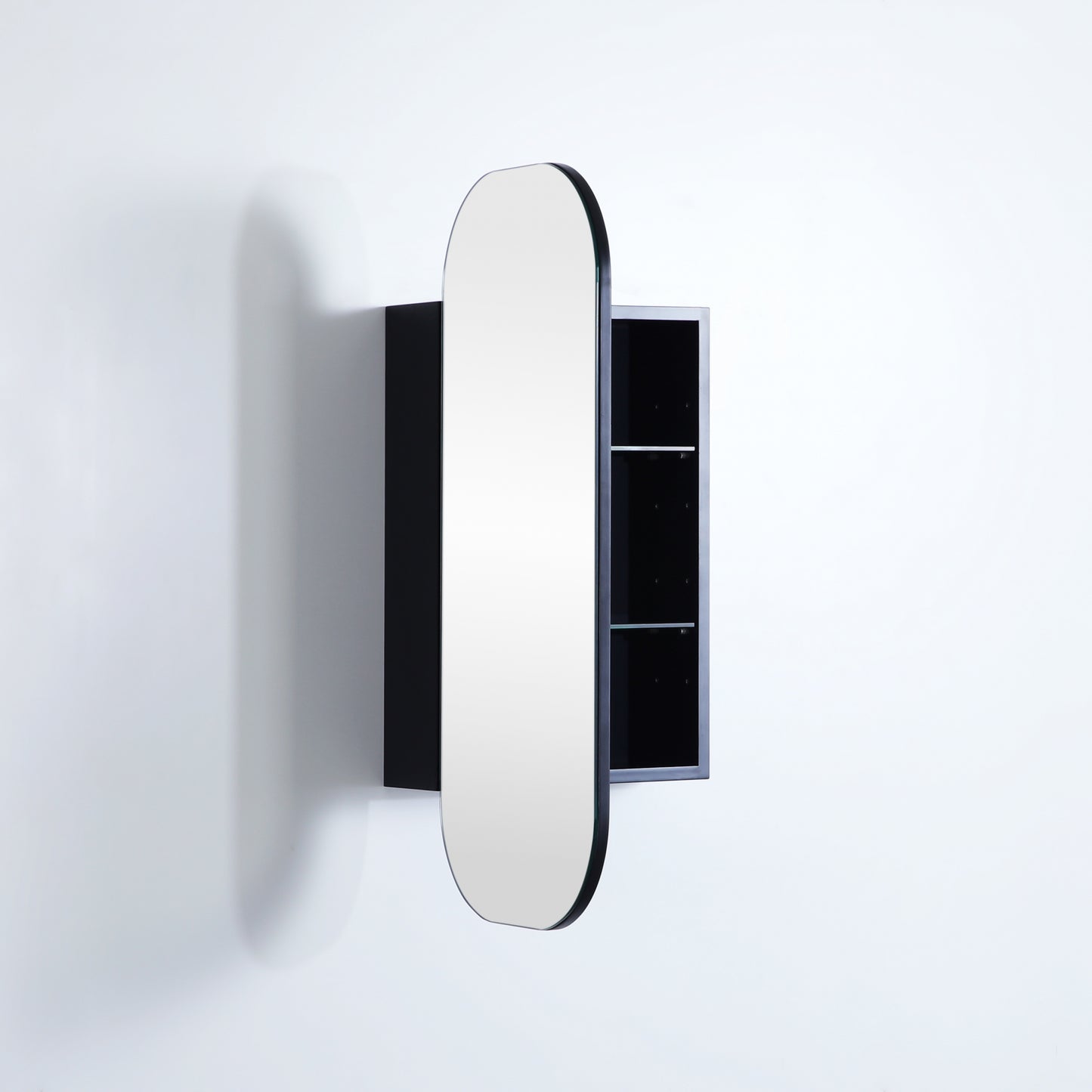 400mmx900mm Olivia Rectangular Shaving Cabinet - Matte Black