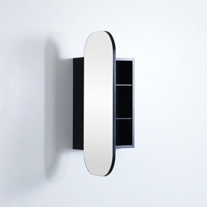 400mmx900mm Olivia Rectangular Shaving Cabinet - Matte Black