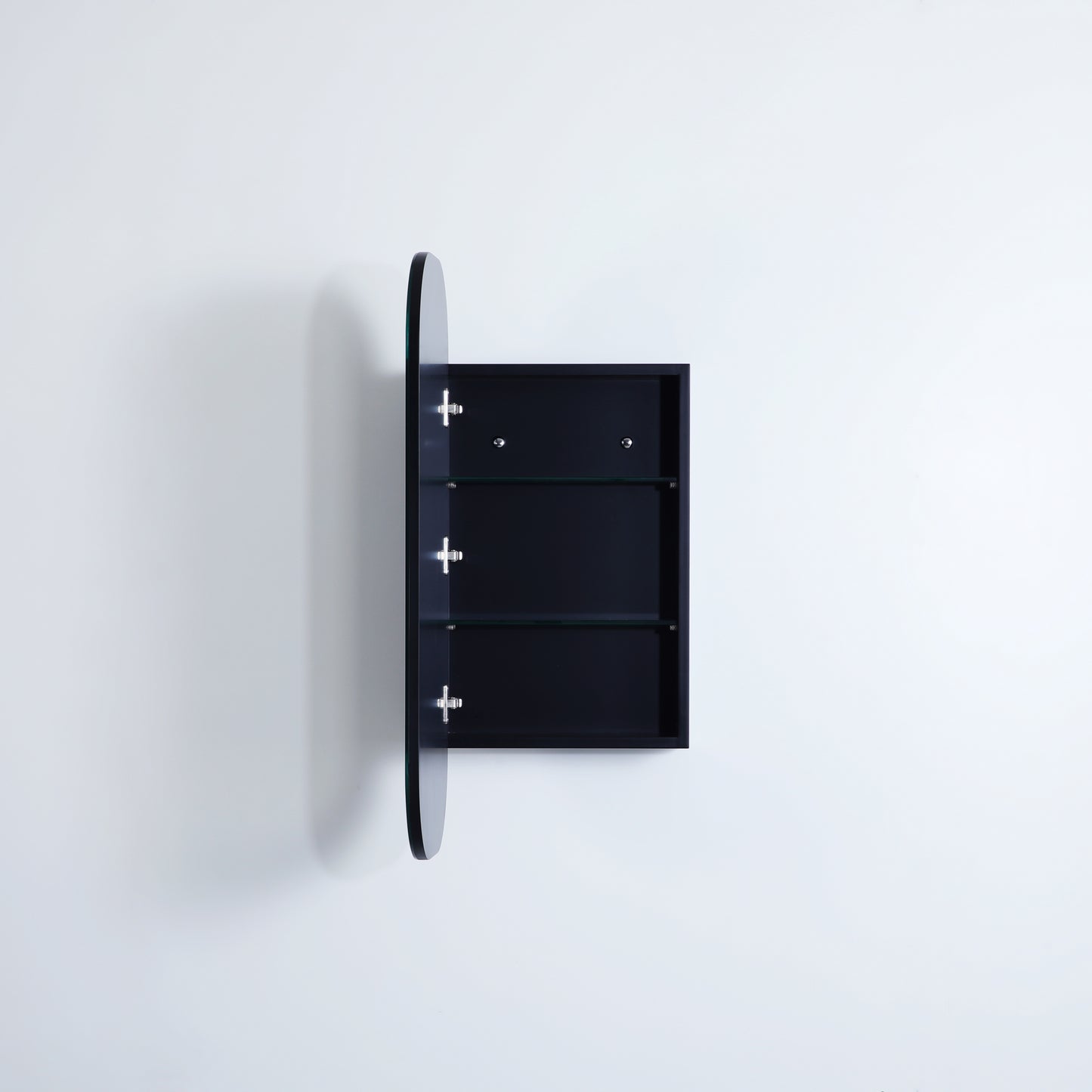 400mmx900mm Olivia Rectangular Shaving Cabinet - Matte Black