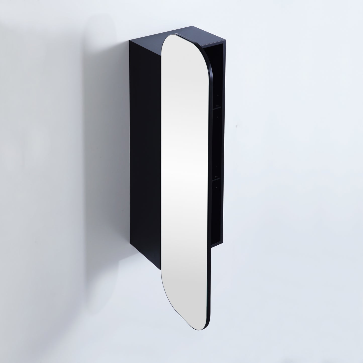 400mmx1500mm Olivia Tall Boy Shaving Cabinet - Matte Black