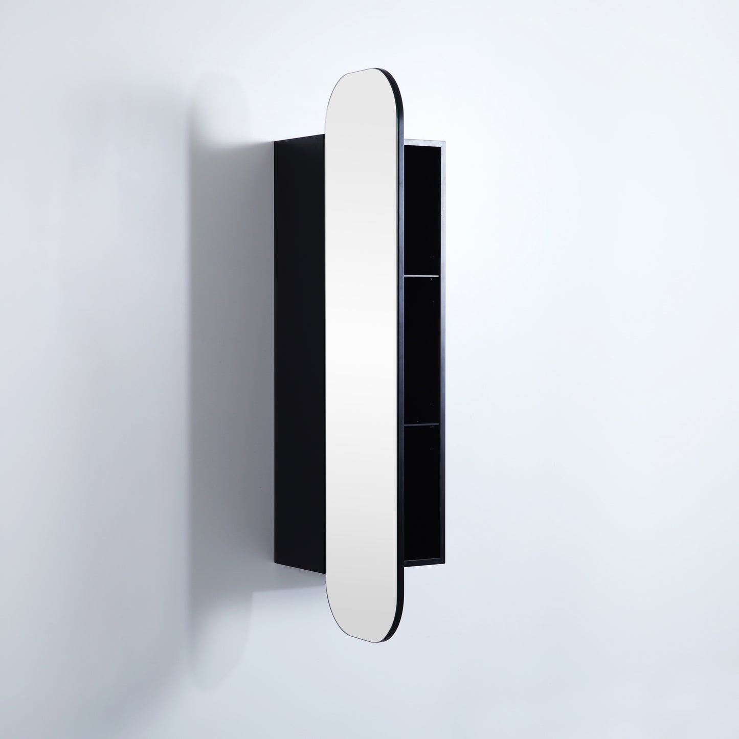400mmx1500mm Olivia Tall Boy Shaving Cabinet - Matte Black