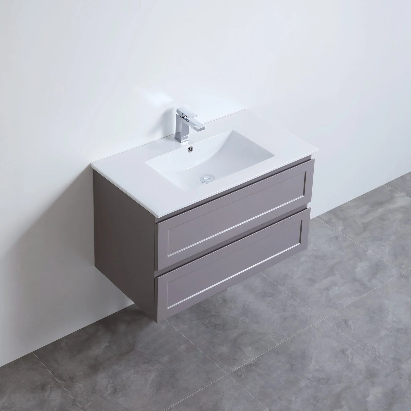 900mm Fremantal Wall Hung Vanity PVC Cabinet Only - Matte White