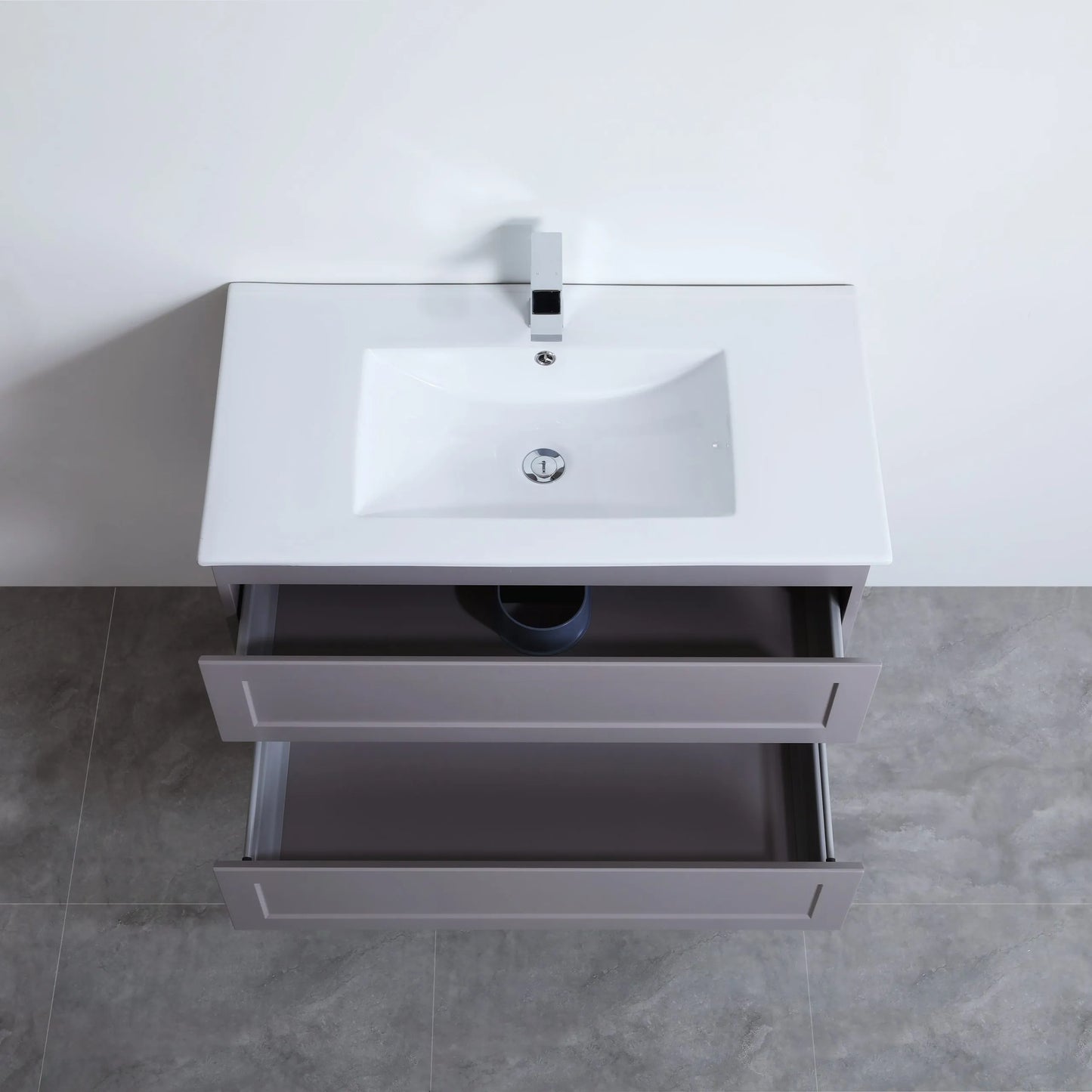 900mm Fremantal Wall Hung Vanity PVC Cabinet Only - Matte White