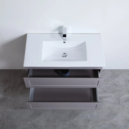 900mm Fremantal Wall Hung Vanity PVC Cabinet Only - Matte White