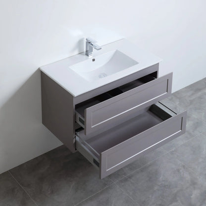 900mm Fremantal Wall Hung Vanity PVC Cabinet Only - Matte White
