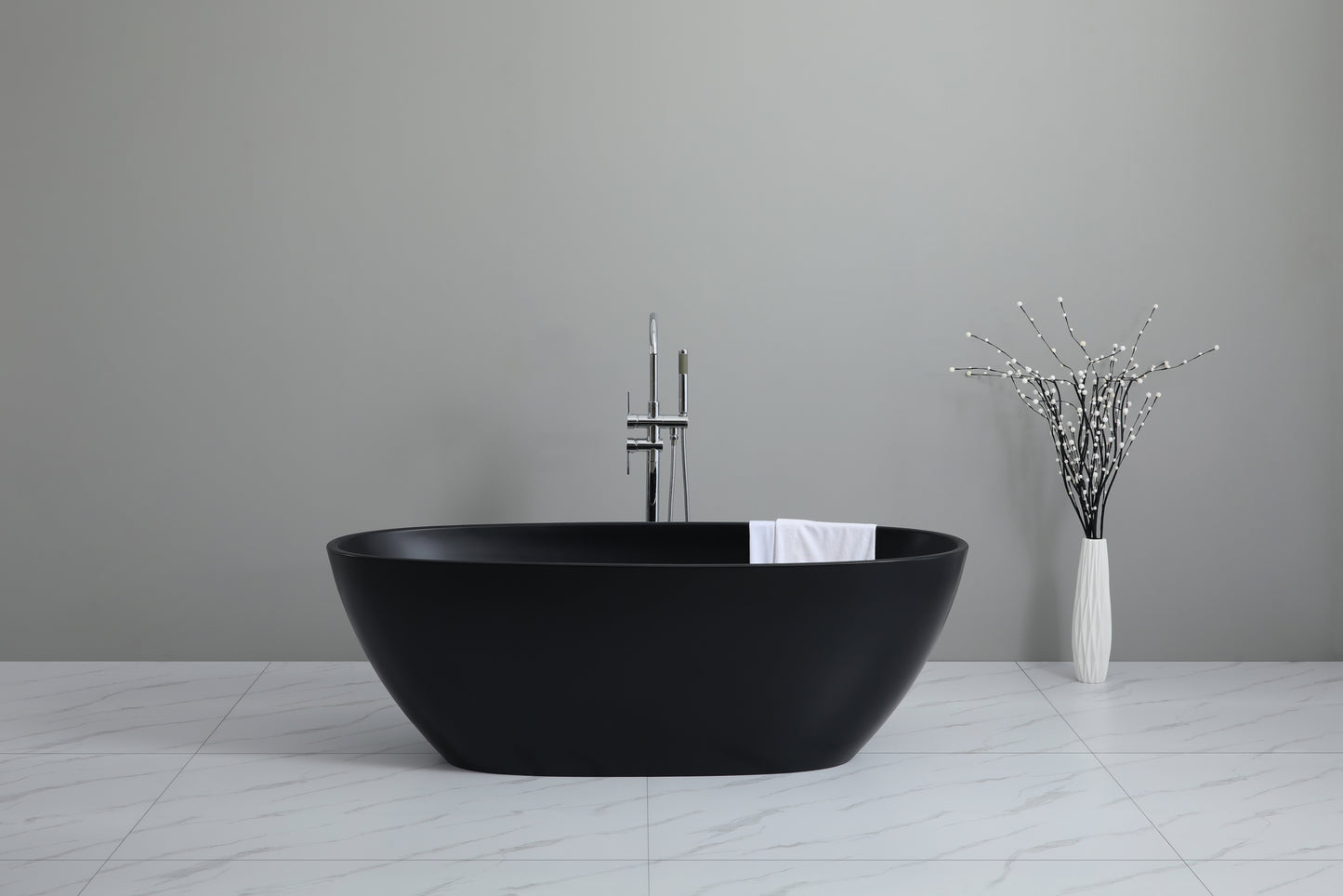 1700mm Freestanding Bathtub - Matte Black & Matte White