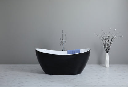 1700mm Freestanding Bathtub - Matte Black & Matte White