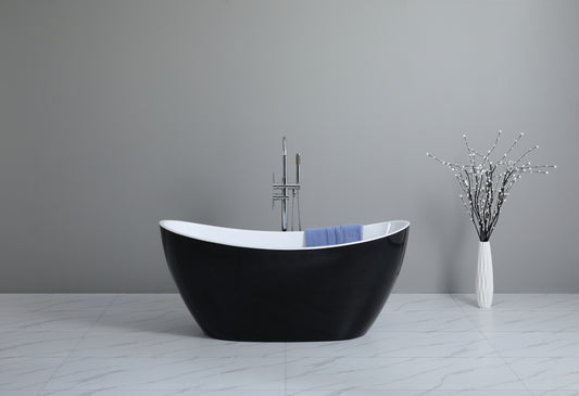 1700mm Freestanding Bathtub - Matte Black & Matte White