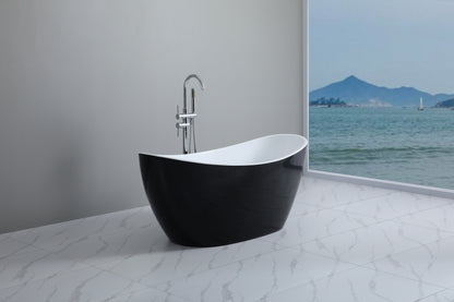 1700mm Freestanding Bathtub - Matte Black & Matte White