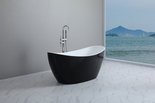 1700mm Freestanding Bathtub - Matte Black & Matte White