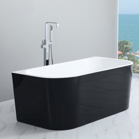 1400mm Bathtub - Matte Black & Matte White