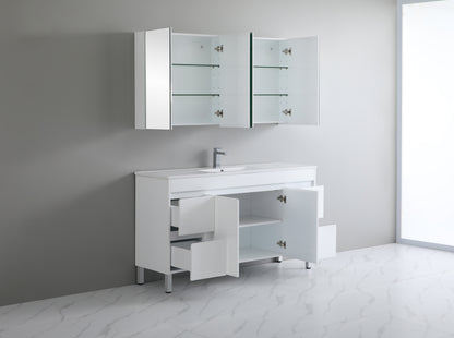 1500mm Polar Floor Vanity PVC - Cabinet Only - Single Bowl - Gloss White