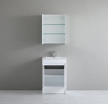600mm Polar Floor Vanity PVC Cabinet With Kickboard Only - Gloss White